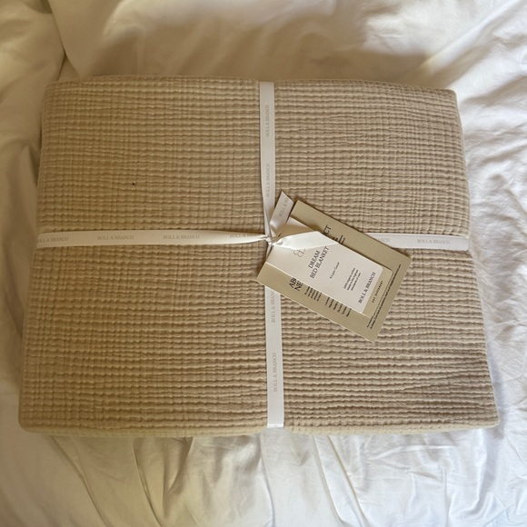 boll & branch dream bed blanket in sand